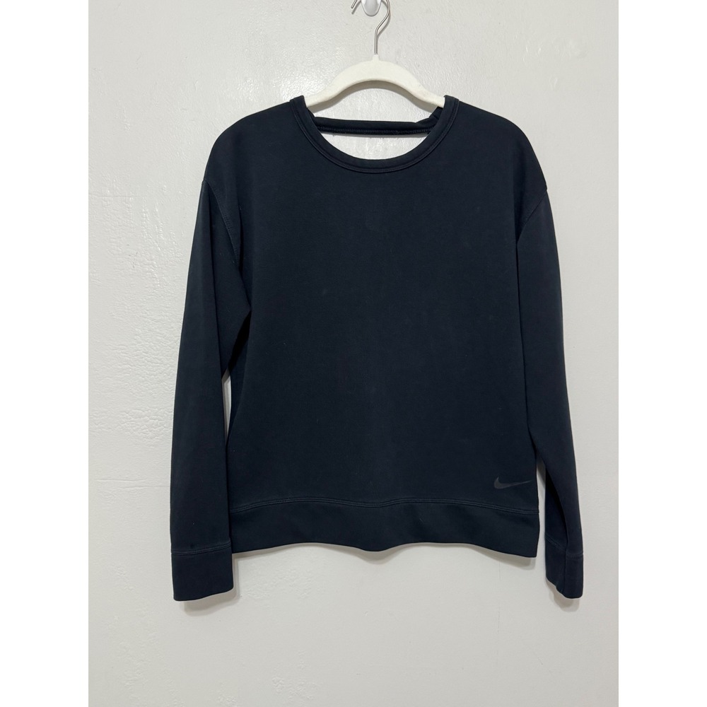 Nike‎ Dri-FIT Womens Open Back Sweatshirt Black XS Dance Yoga Gym